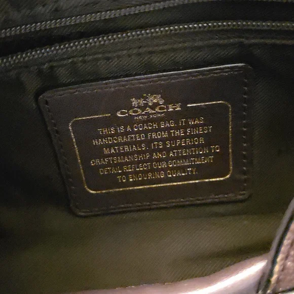 COACH BRONZE LEATHER SHOULDER HANDBAG - Picture 4 of 4